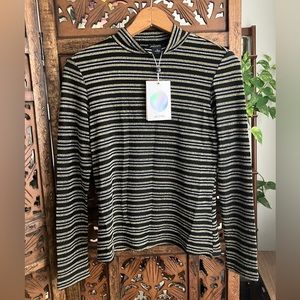 Metallic striped mock neck by Monki